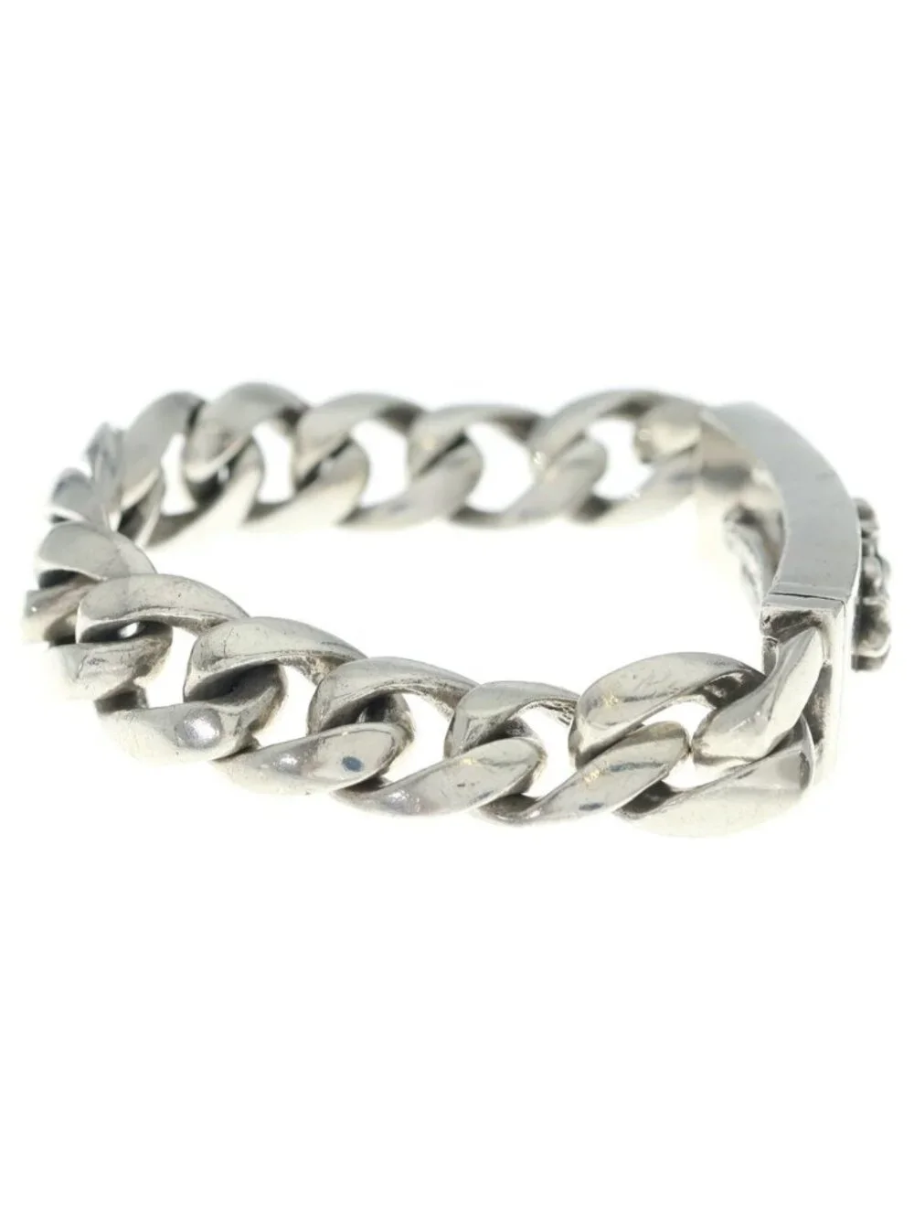 Chrome Hearts ID Floral Crs Cross ID Classic Link Bracelet 13 Silver